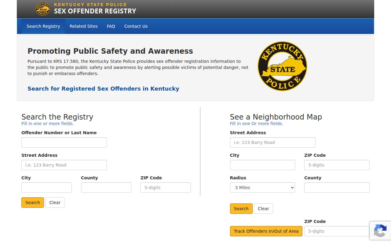 Warren County sex offender check Kentucky registry live search