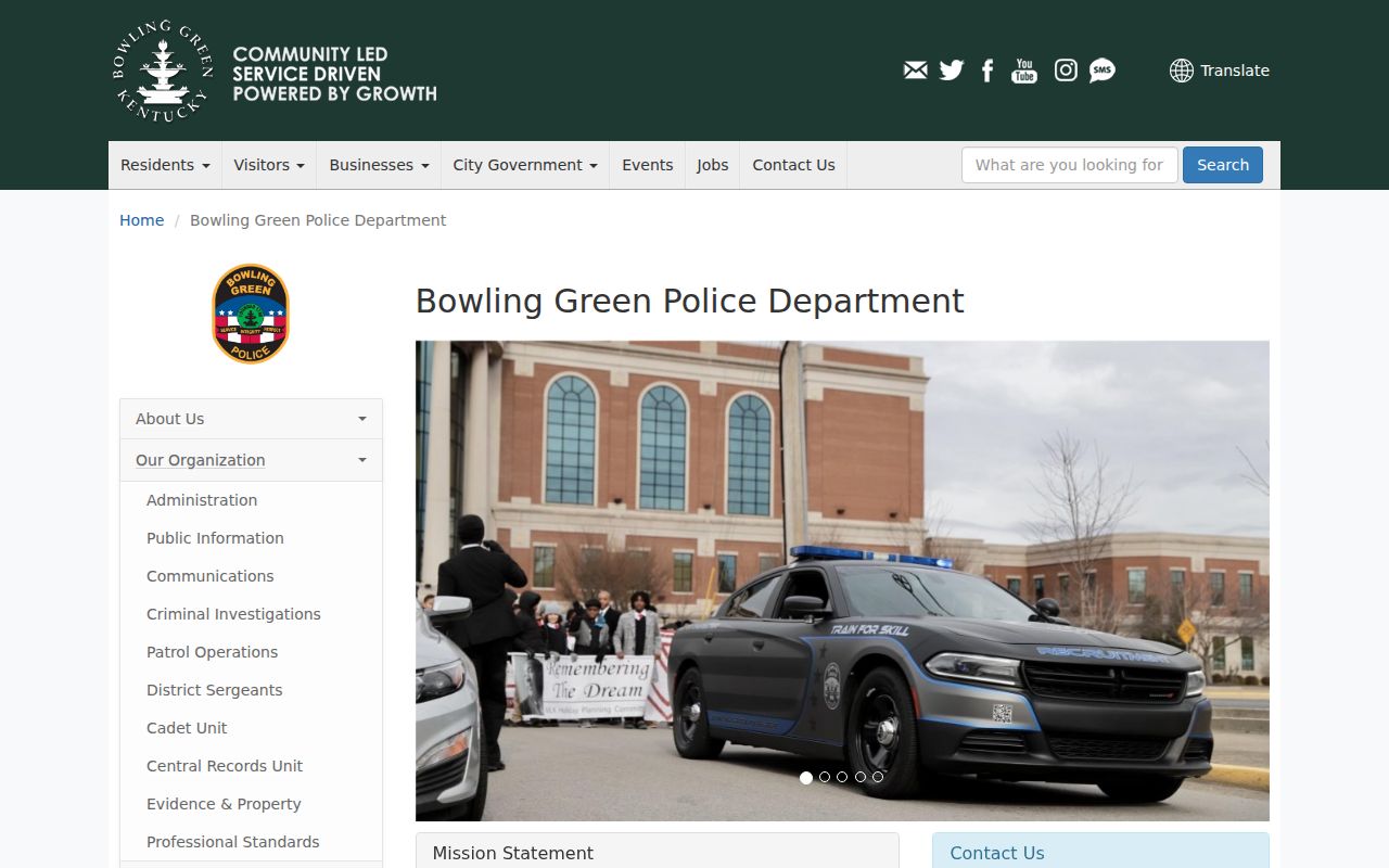 Official Bowling Green Police Department page for local police records
