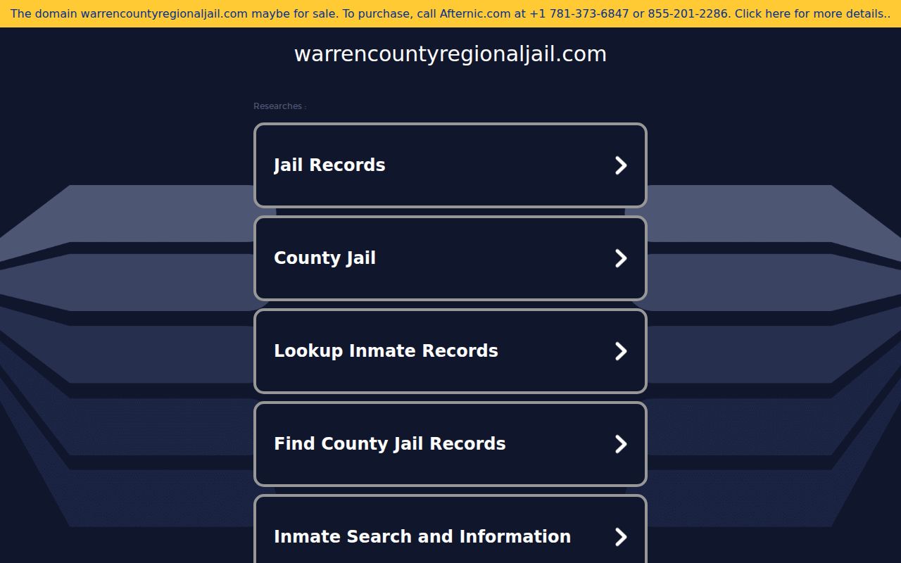 Warren County Regional Jail official inmate-search entry page